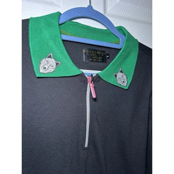 AMIL JAHAAD Men’s Short Sleeve 1/4 Zip Collared Polo Size Small NWT RARE